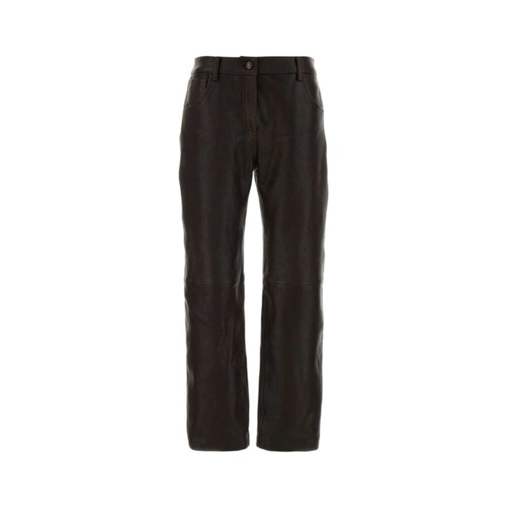 Magda Butrym Women Chocolate Leather Pant